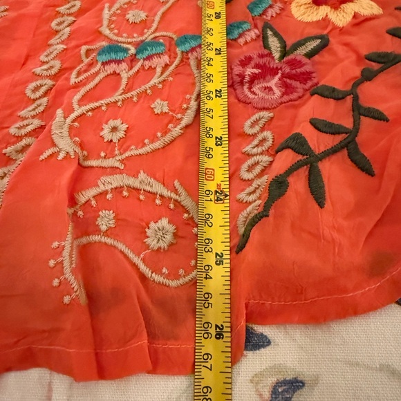 Johnny Was Orange Embroidered Blouse - Picture 9 of 11